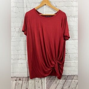 Crazy Train Blouse Womens Size Medium Maroon Lets Get Knotty Western Rodeo Top